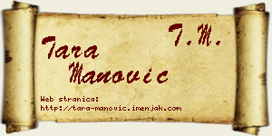 Tara Manović vizit kartica
